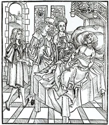 Surgeon and Assistants Visit a Badly Wounded Man, from 